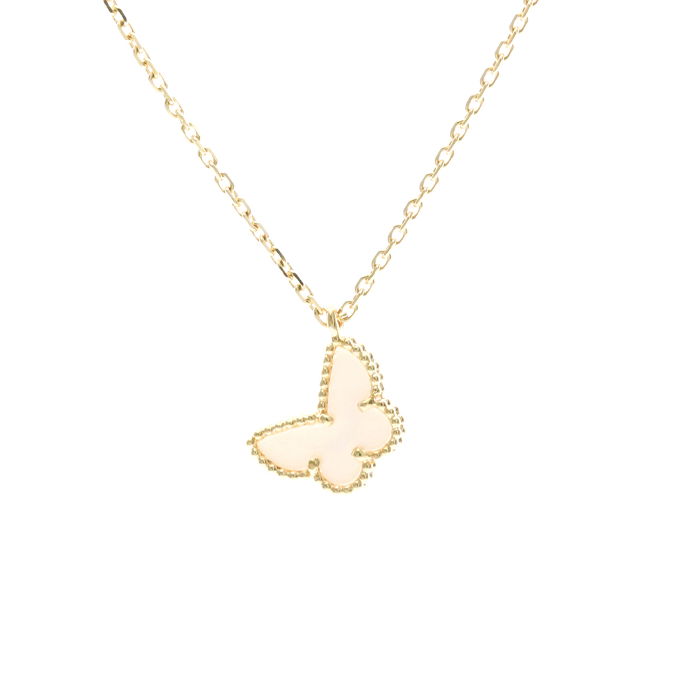 VAN CLEEF & ARPELS 18k Gold Pearl Papillon Necklace
